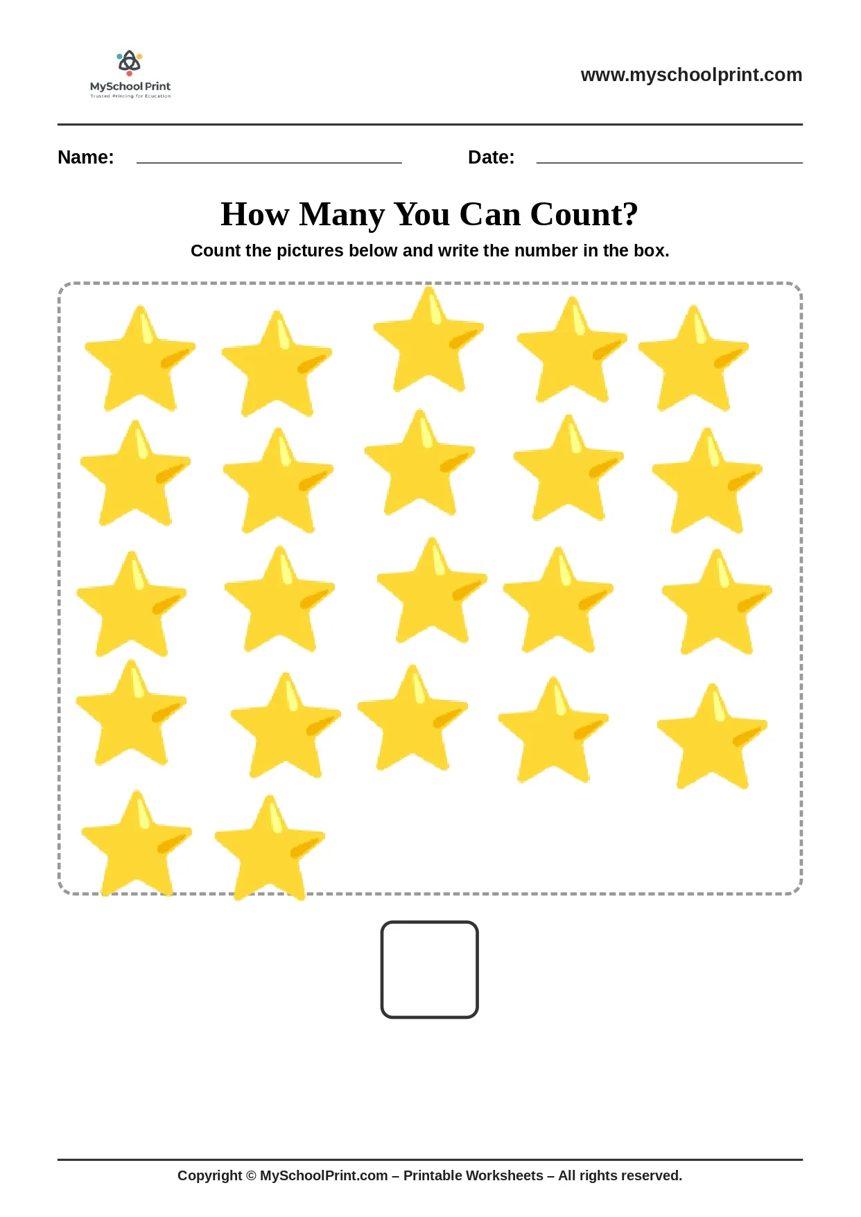 Count and write worksheet 33