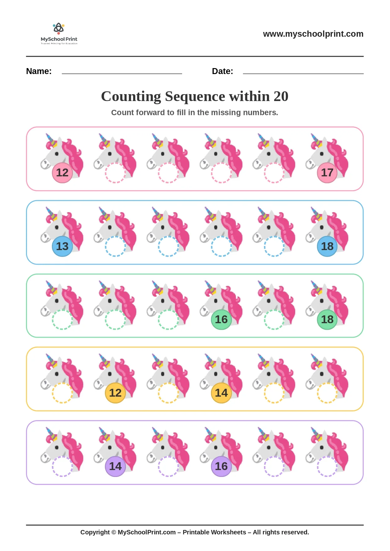 Number sequencing worksheet 35