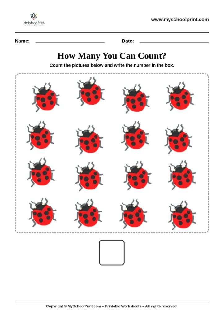 Count and write worksheet 38