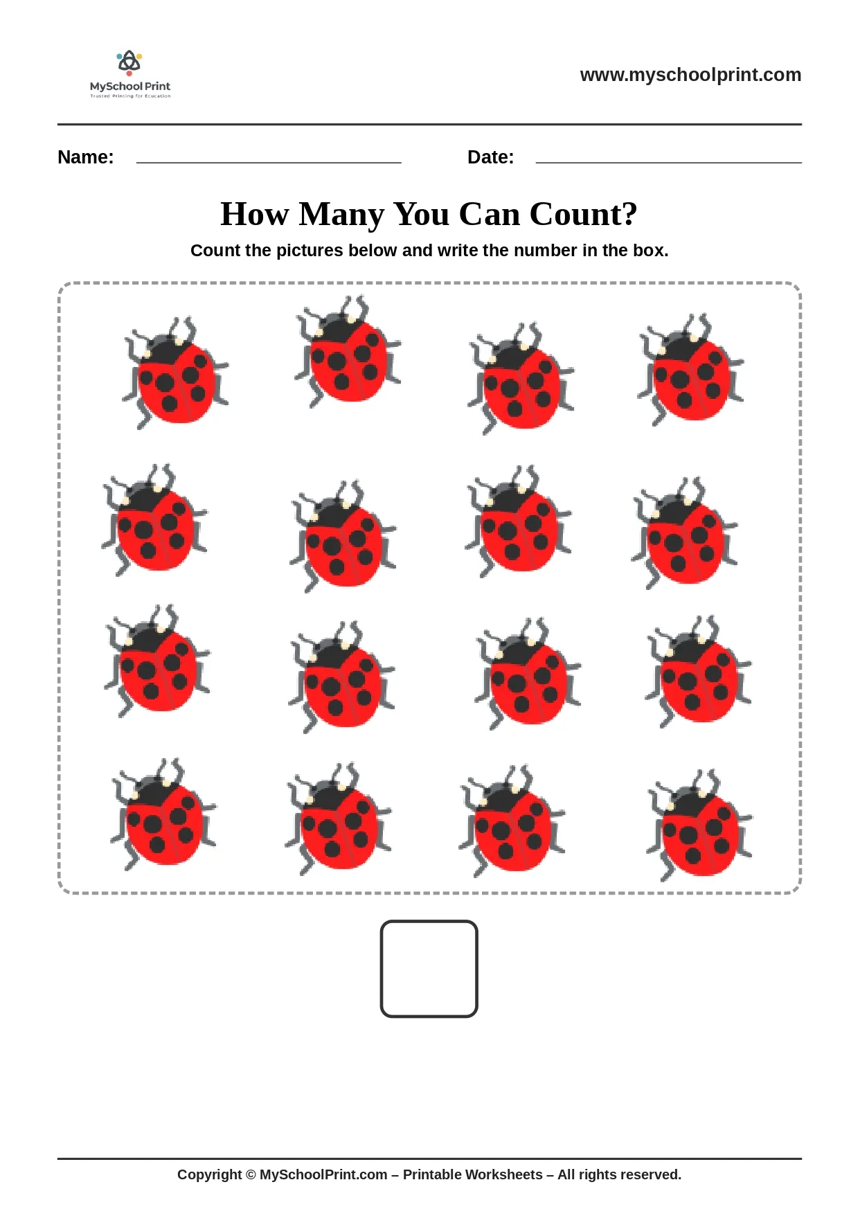 Count and write worksheet 38