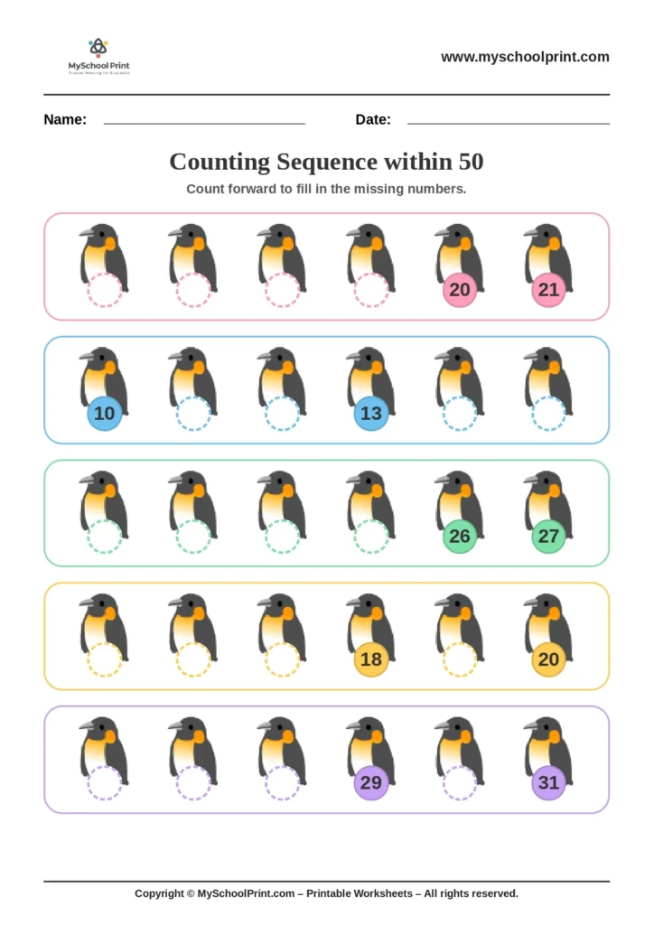 Number sequencing worksheet 38