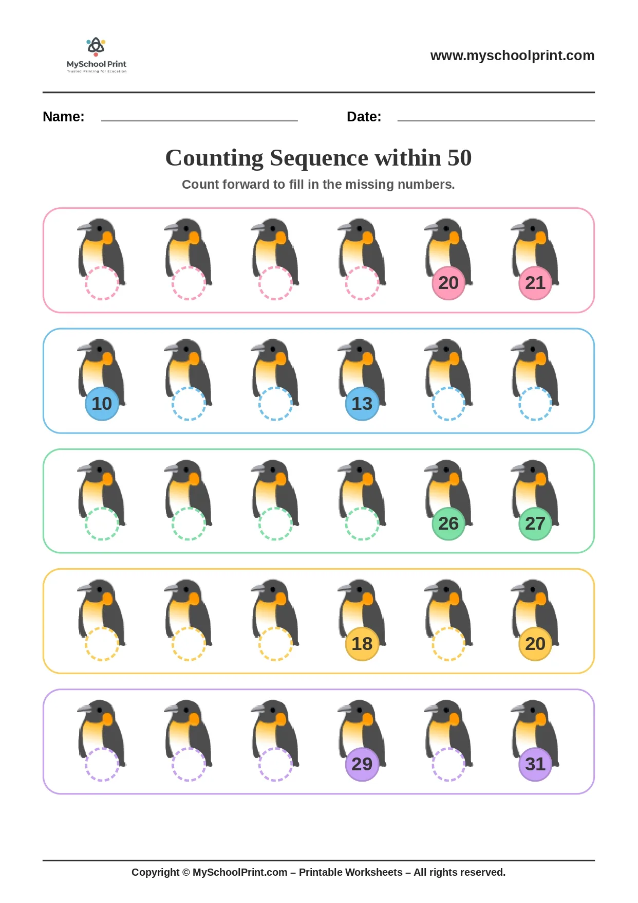 Number sequencing worksheet 38