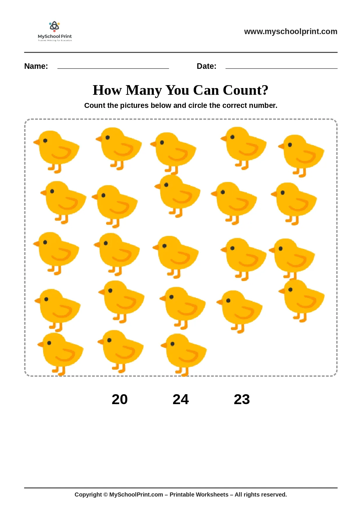 Count and write worksheet 41