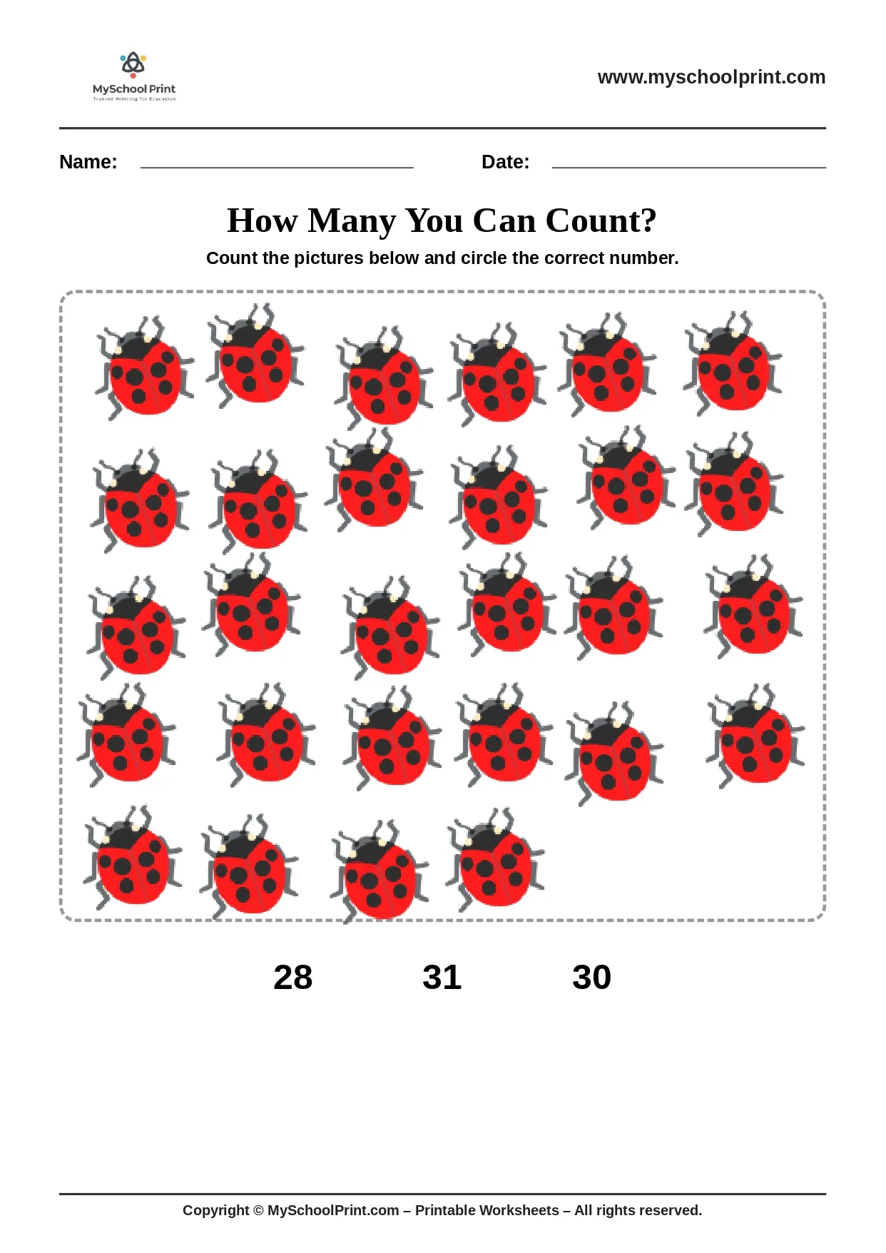 Count and write worksheet 42