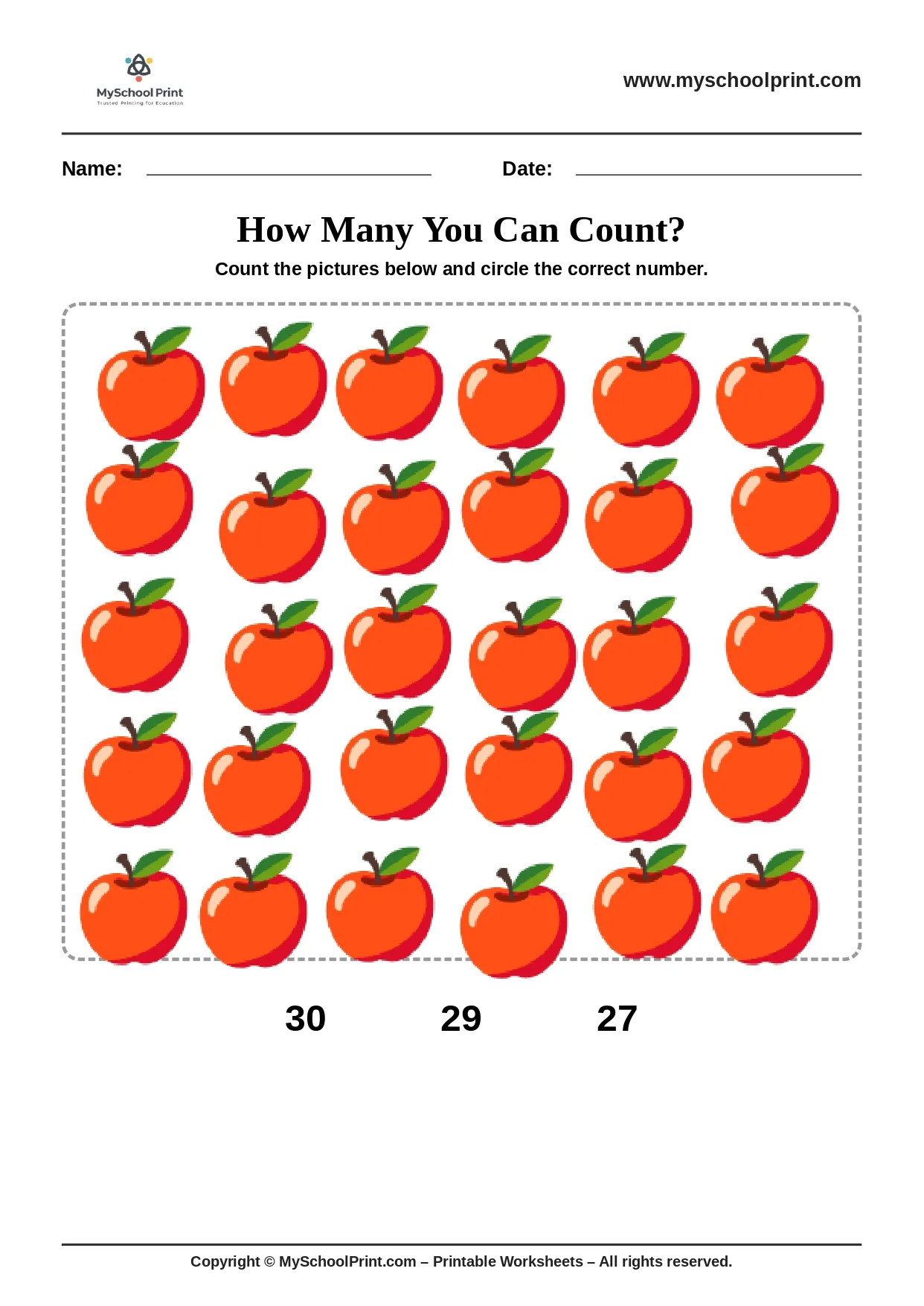 Count and write worksheet 43