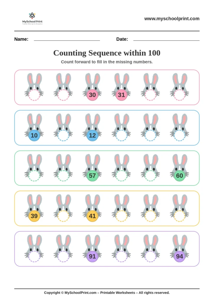 Number sequencing worksheet 43