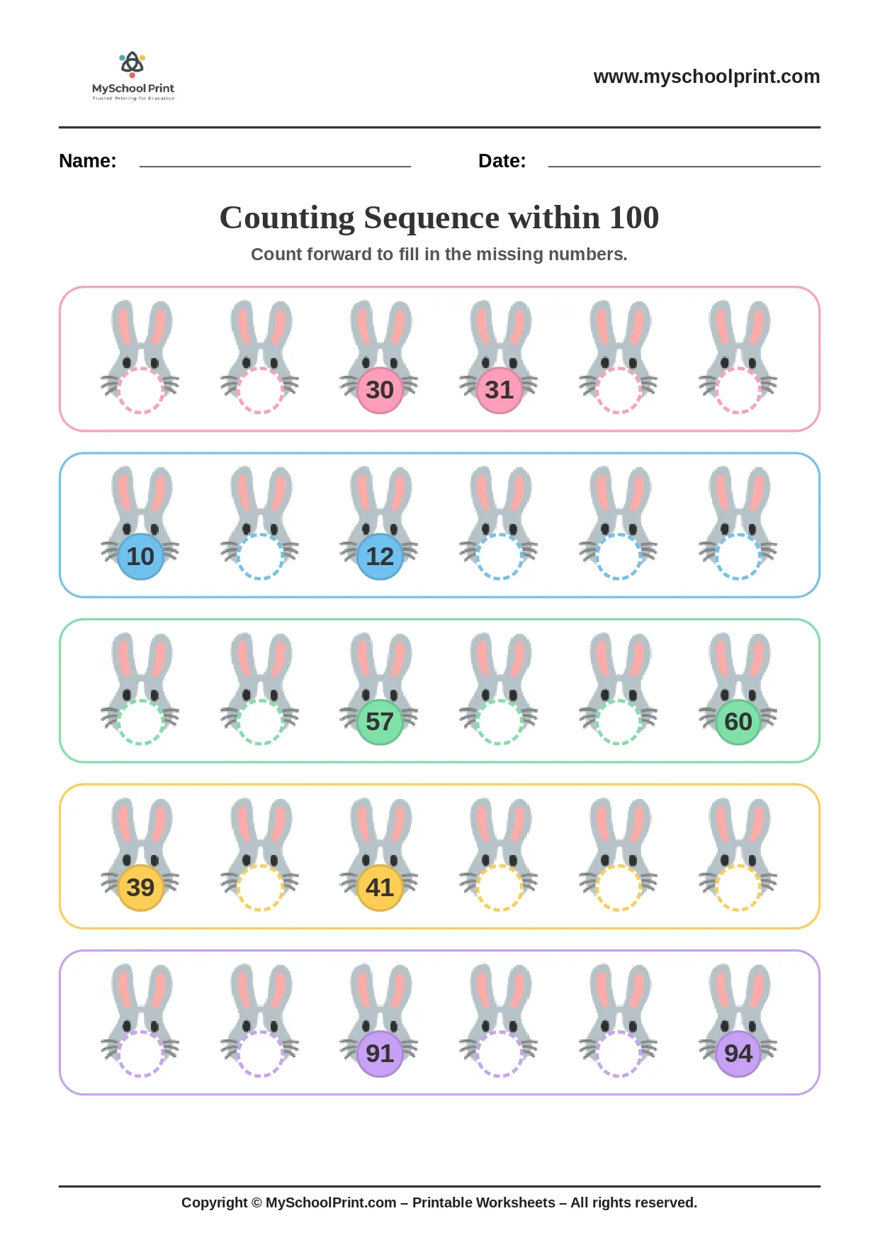 Number sequencing worksheet 43