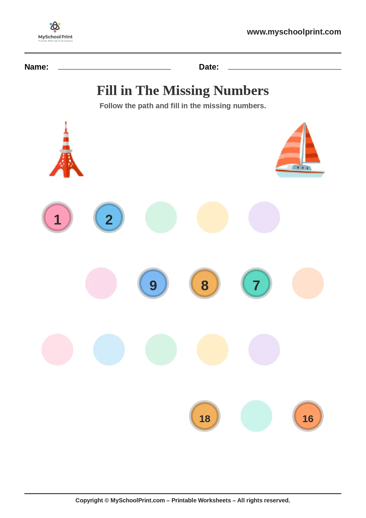 Number sequencing worksheet 44
