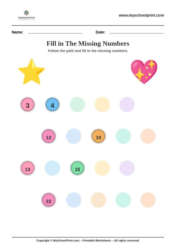 Number sequencing worksheet 45