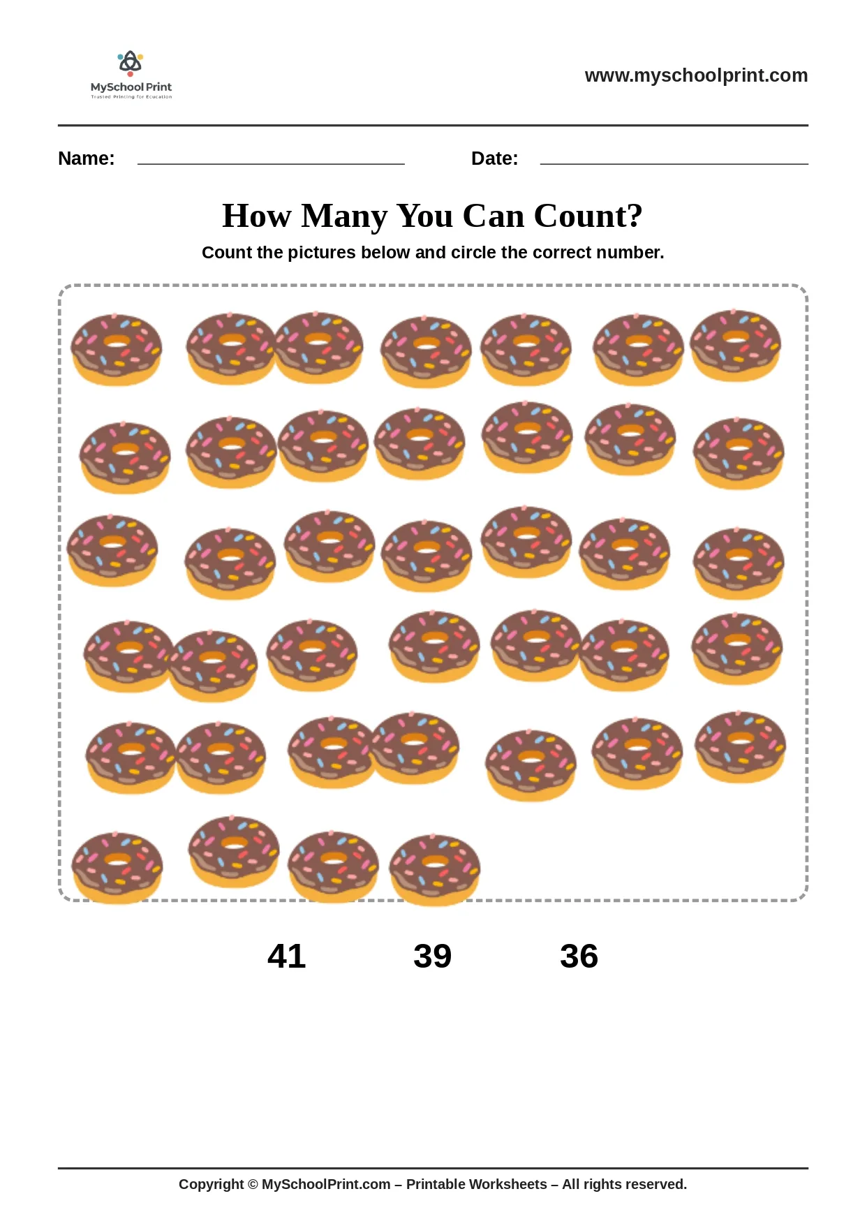 Count and write worksheet 47