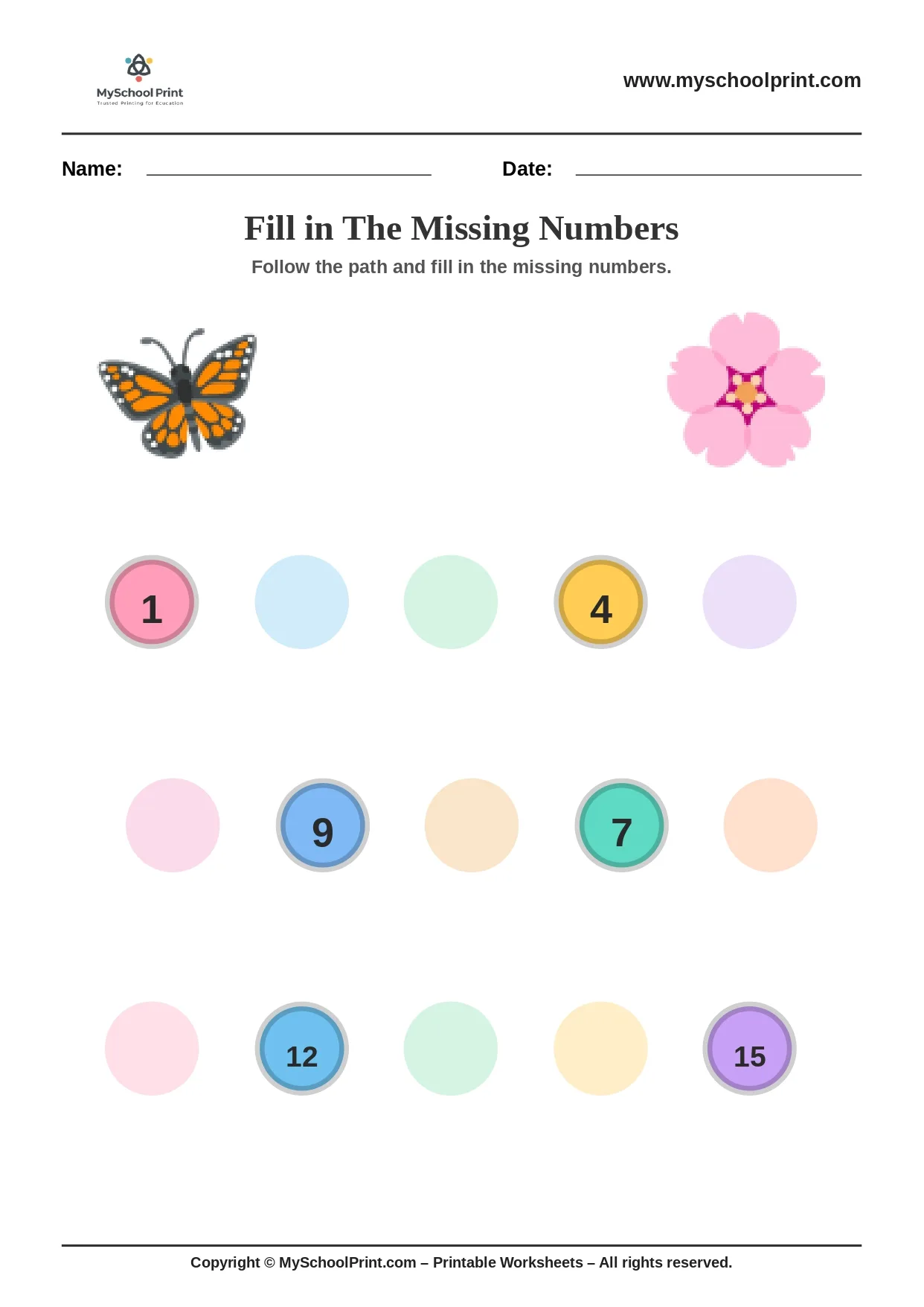 Number sequencing worksheet 48