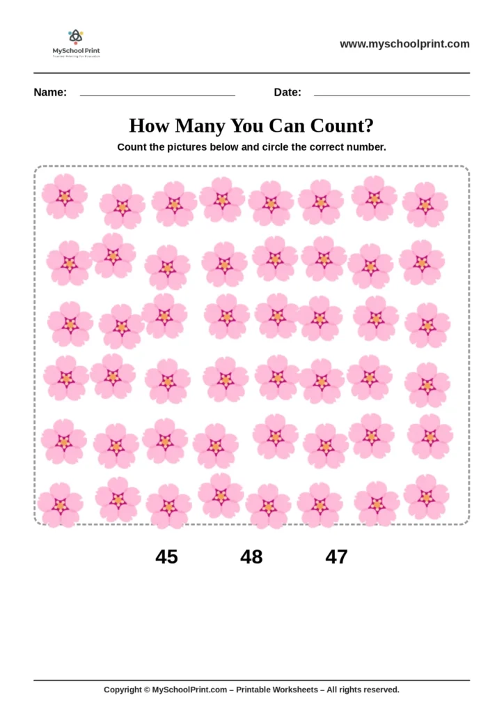 Count and write worksheet 49