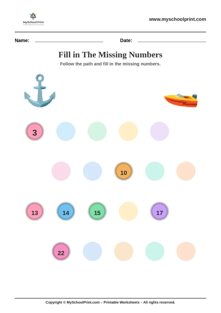 Number sequencing worksheet 49