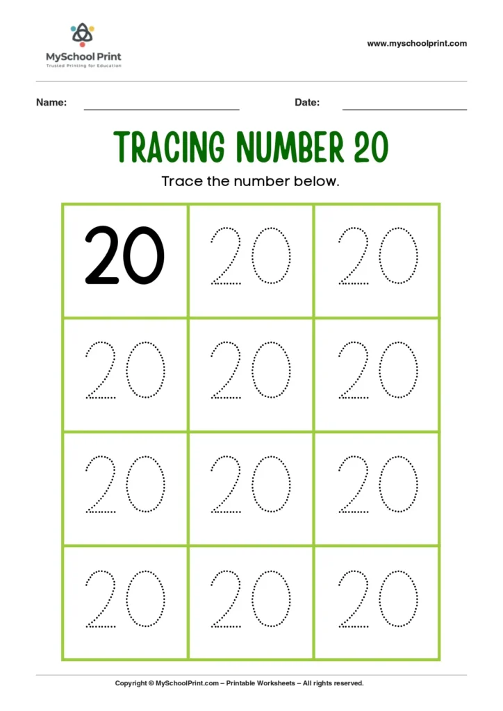 80 number tracing worksheet
