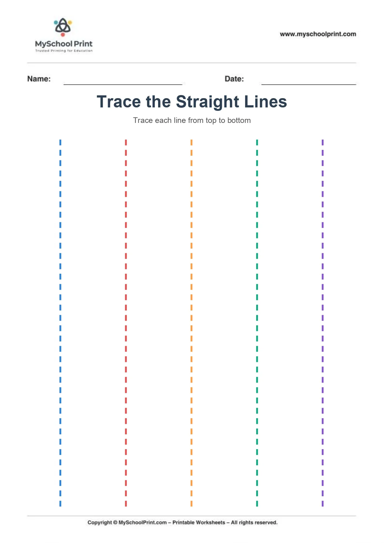 Line tracing worksheet 1