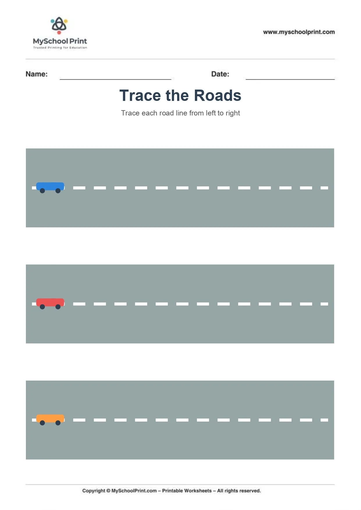 Line tracing worksheet 6
