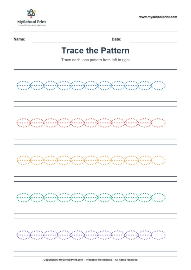 Pattern tracing worksheet 1