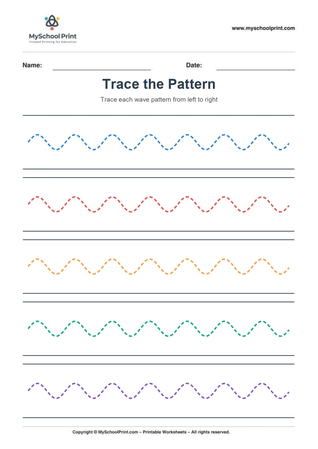 Pattern tracing worksheet 2