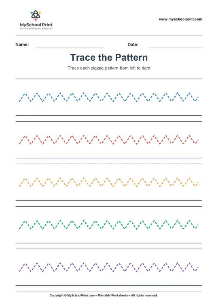 Pattern tracing worksheet 3