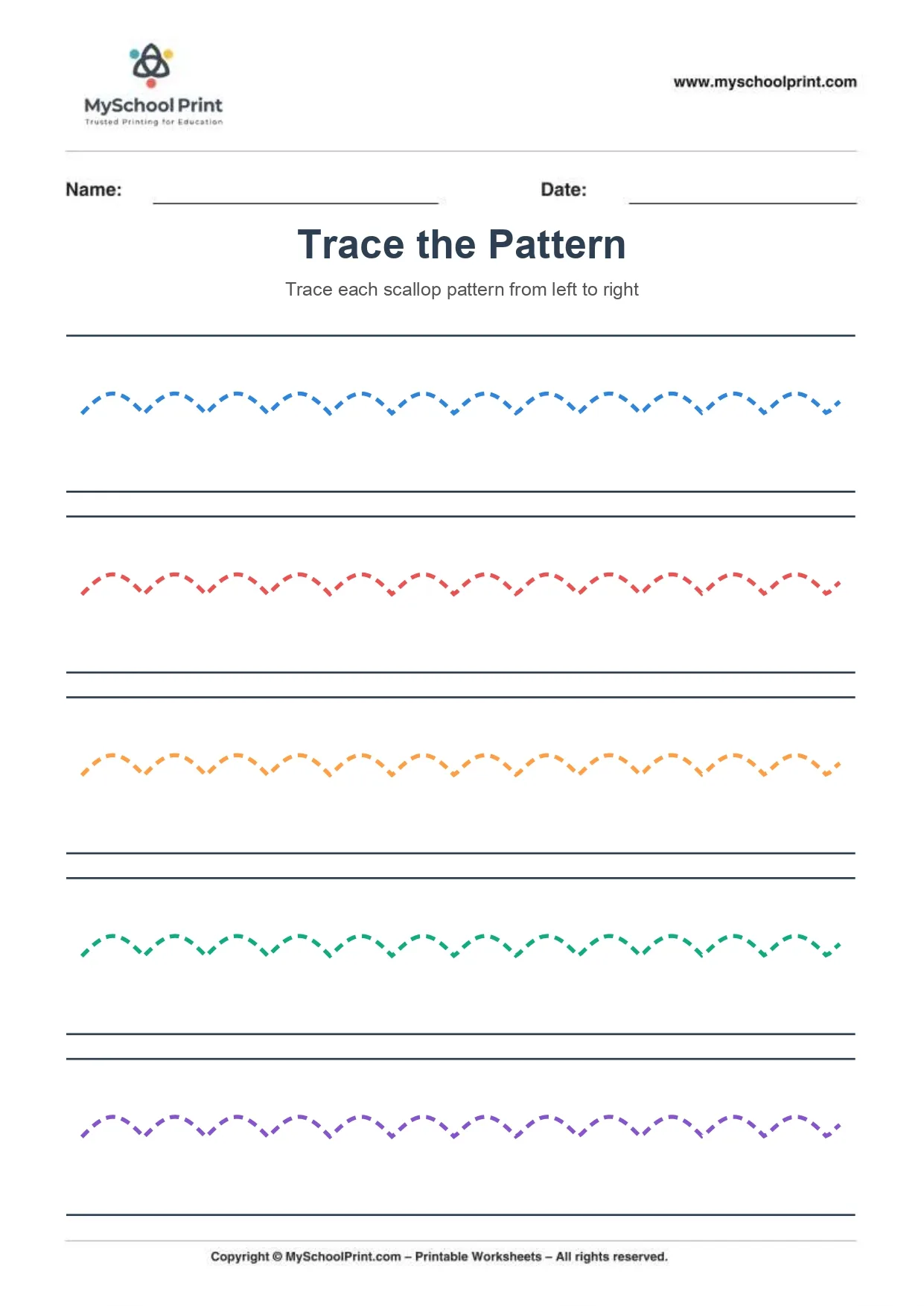 Pattern tracing worksheet 4