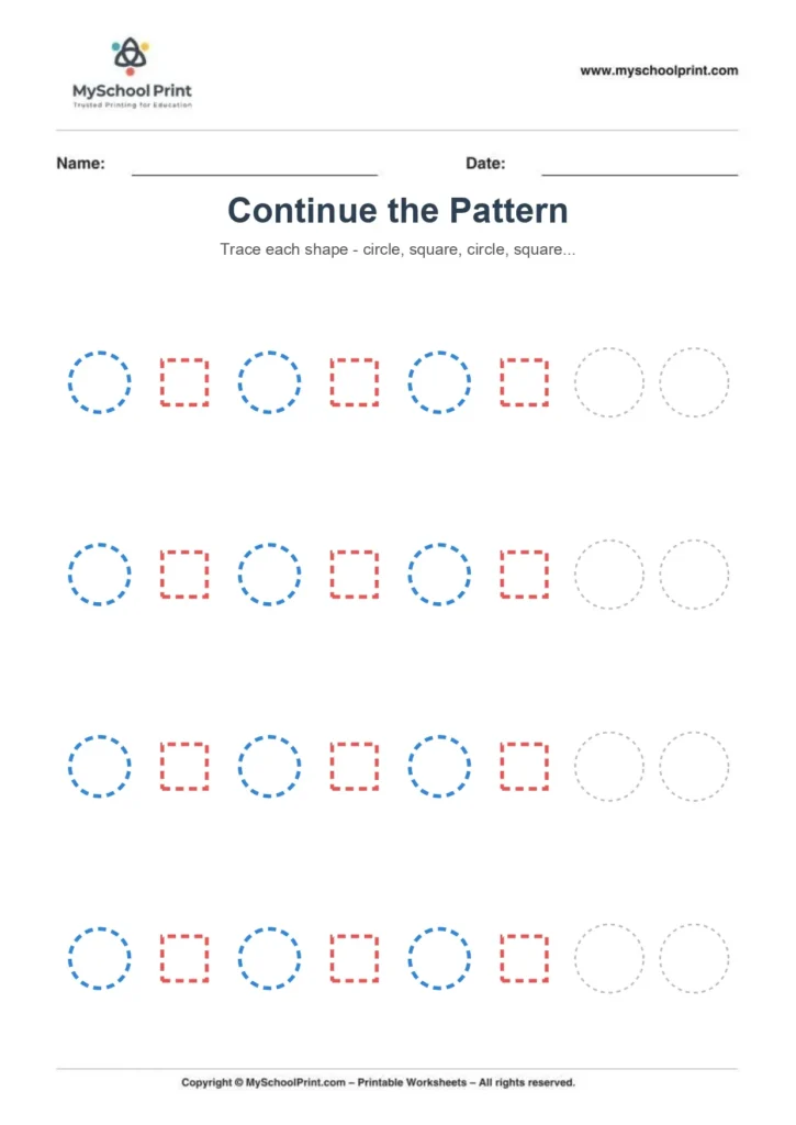Pattern tracing worksheet 5