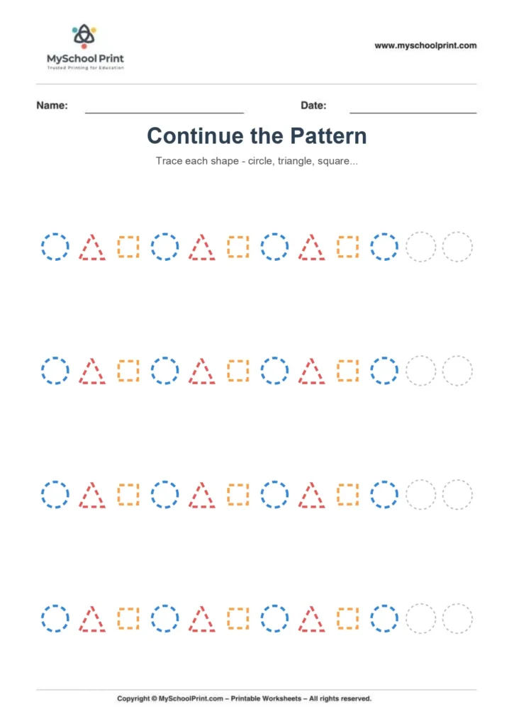Pattern tracing worksheet 6