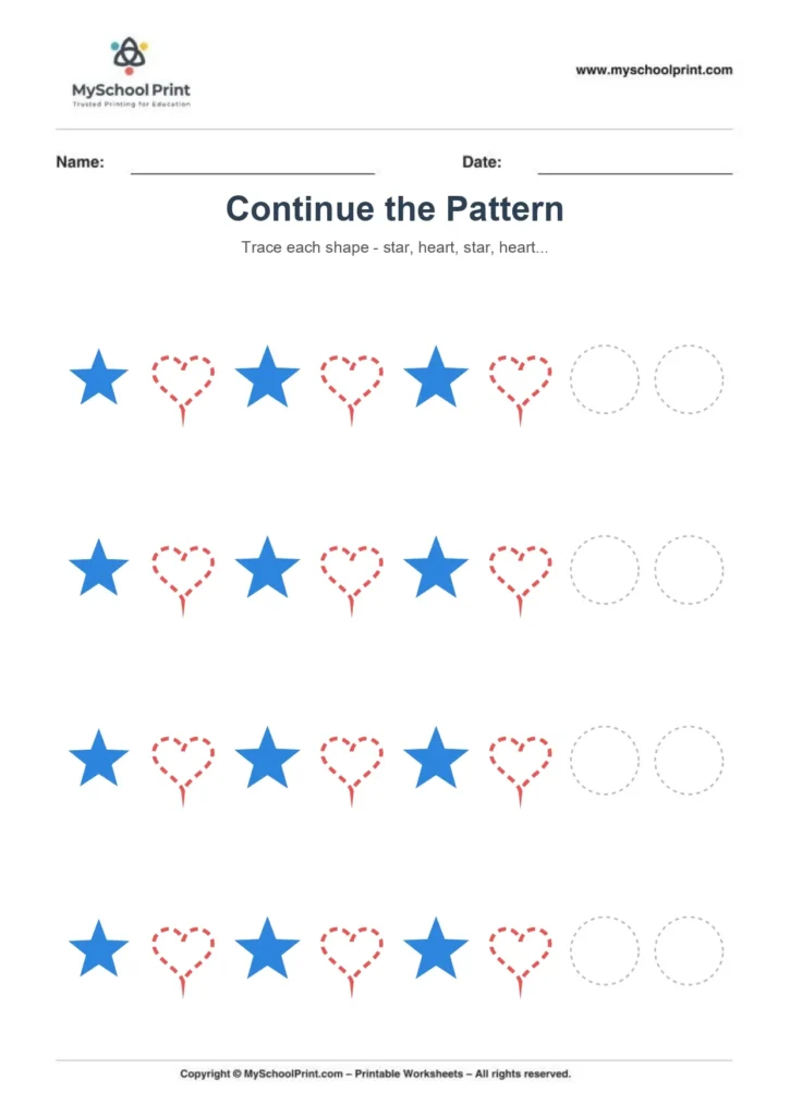 Pattern tracing worksheet 7