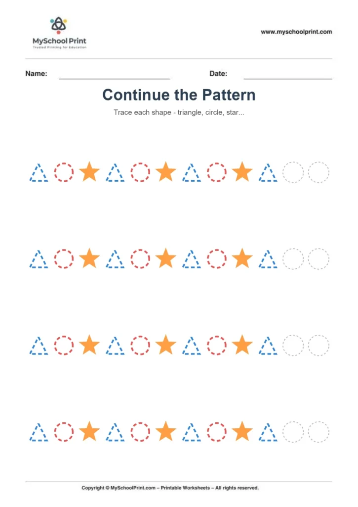 Pattern tracing worksheet 8