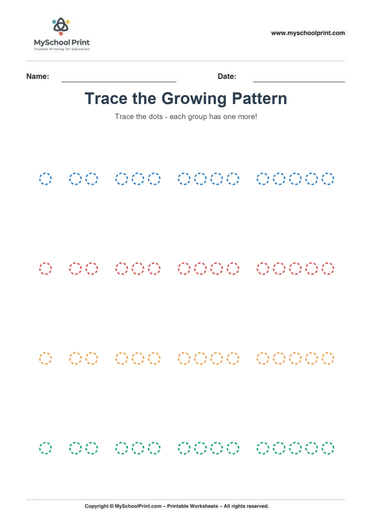 Pattern tracing worksheet 9