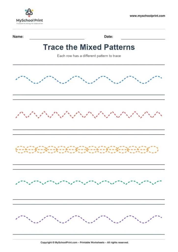 Pattern tracing worksheet 10