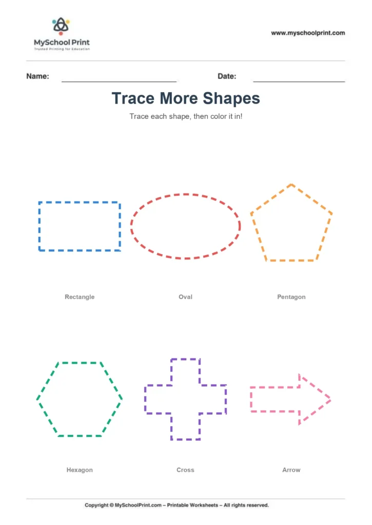 Shape tracing worksheet 2