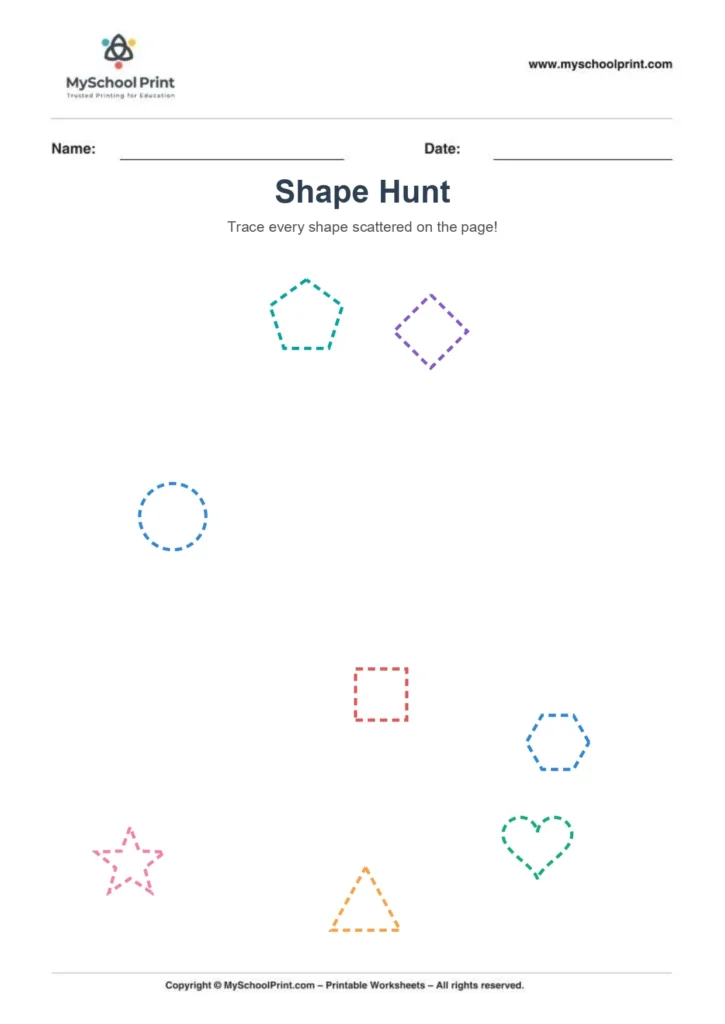 Shape tracing worksheet 3