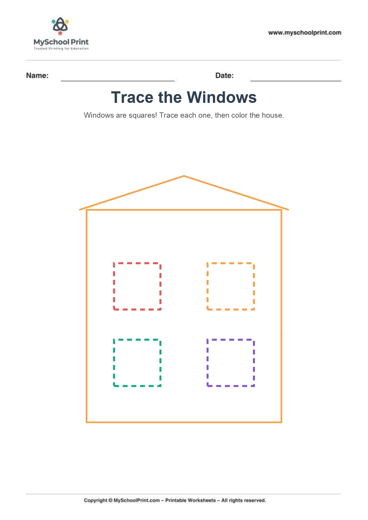 Shape tracing worksheet 5