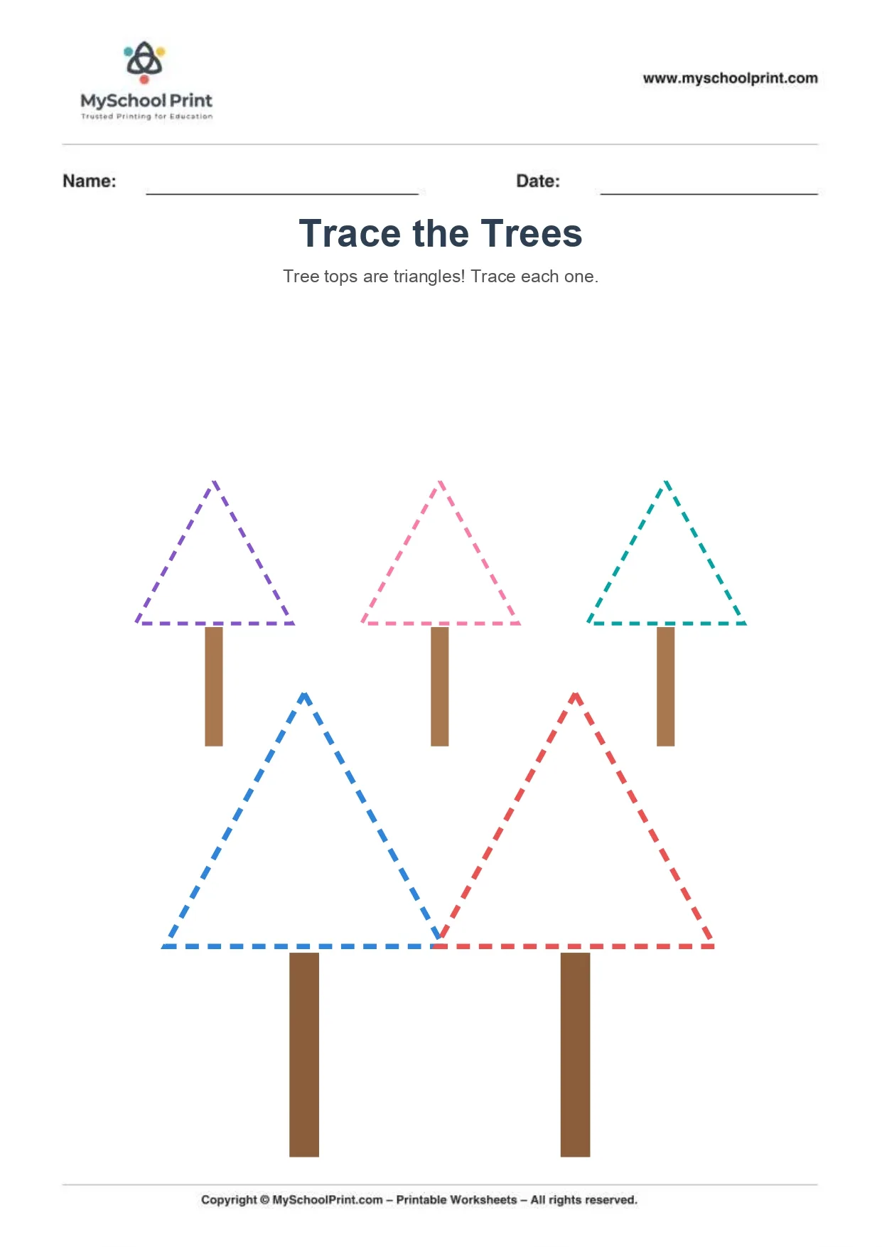 Shape tracing worksheet 6