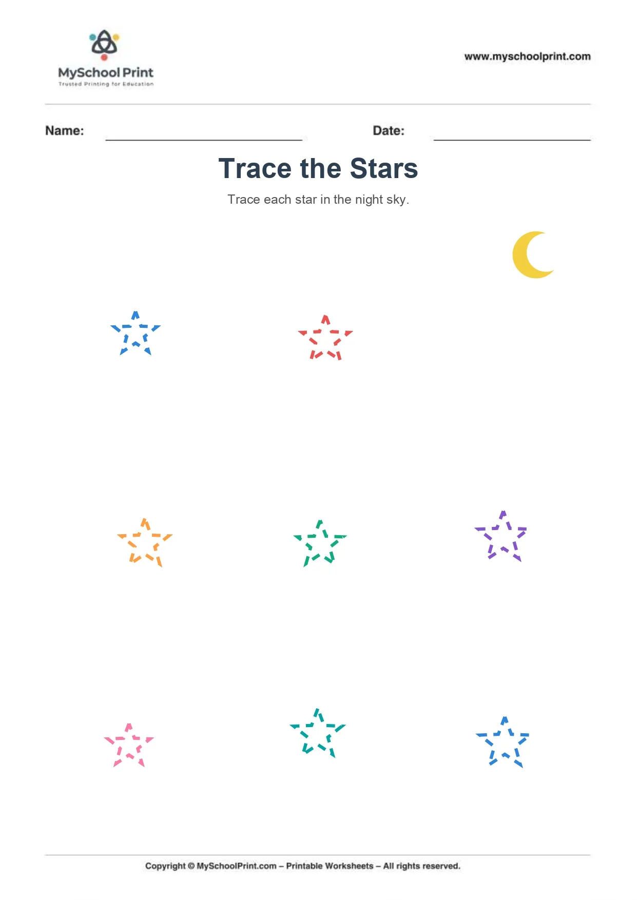 Shape tracing worksheet 7