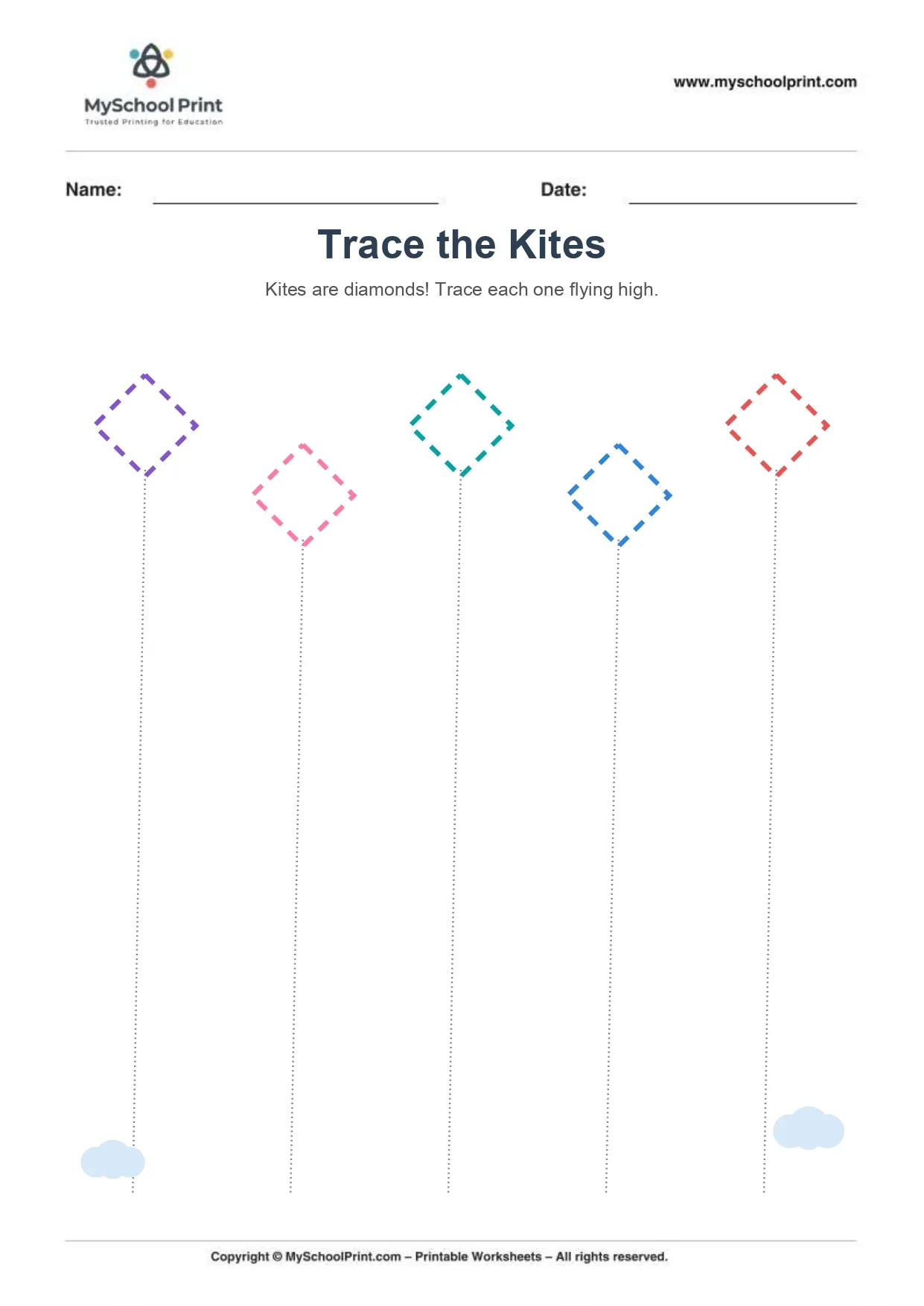Shape tracing worksheet 9