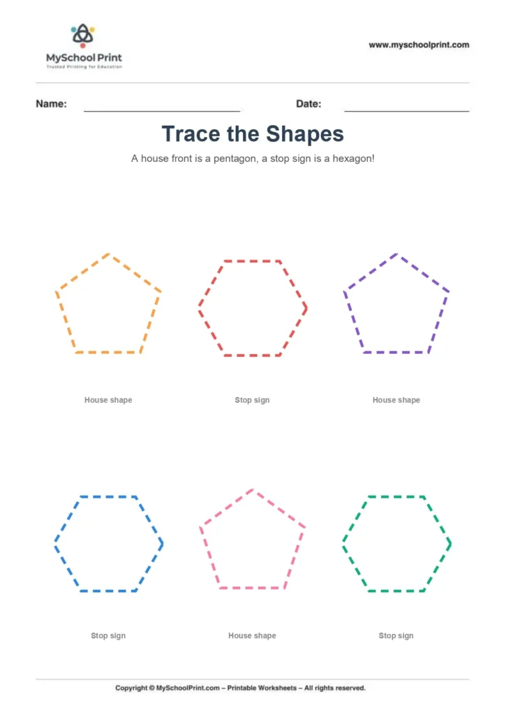 Shape tracing worksheet 10