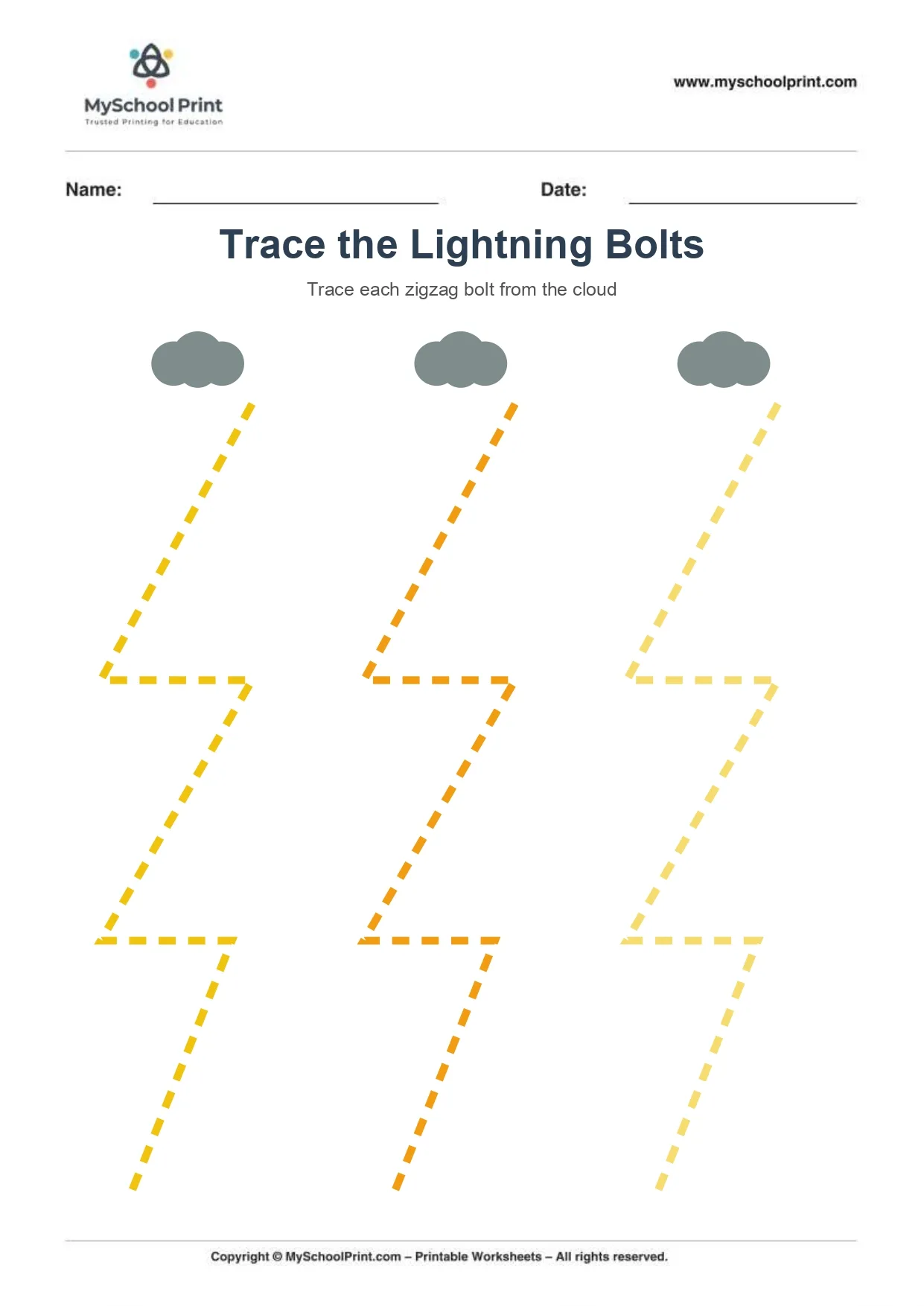 Zigzag tracing worksheet 3