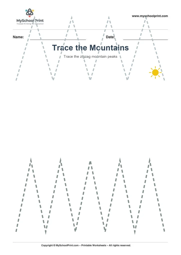 Zigzag tracing worksheet 4