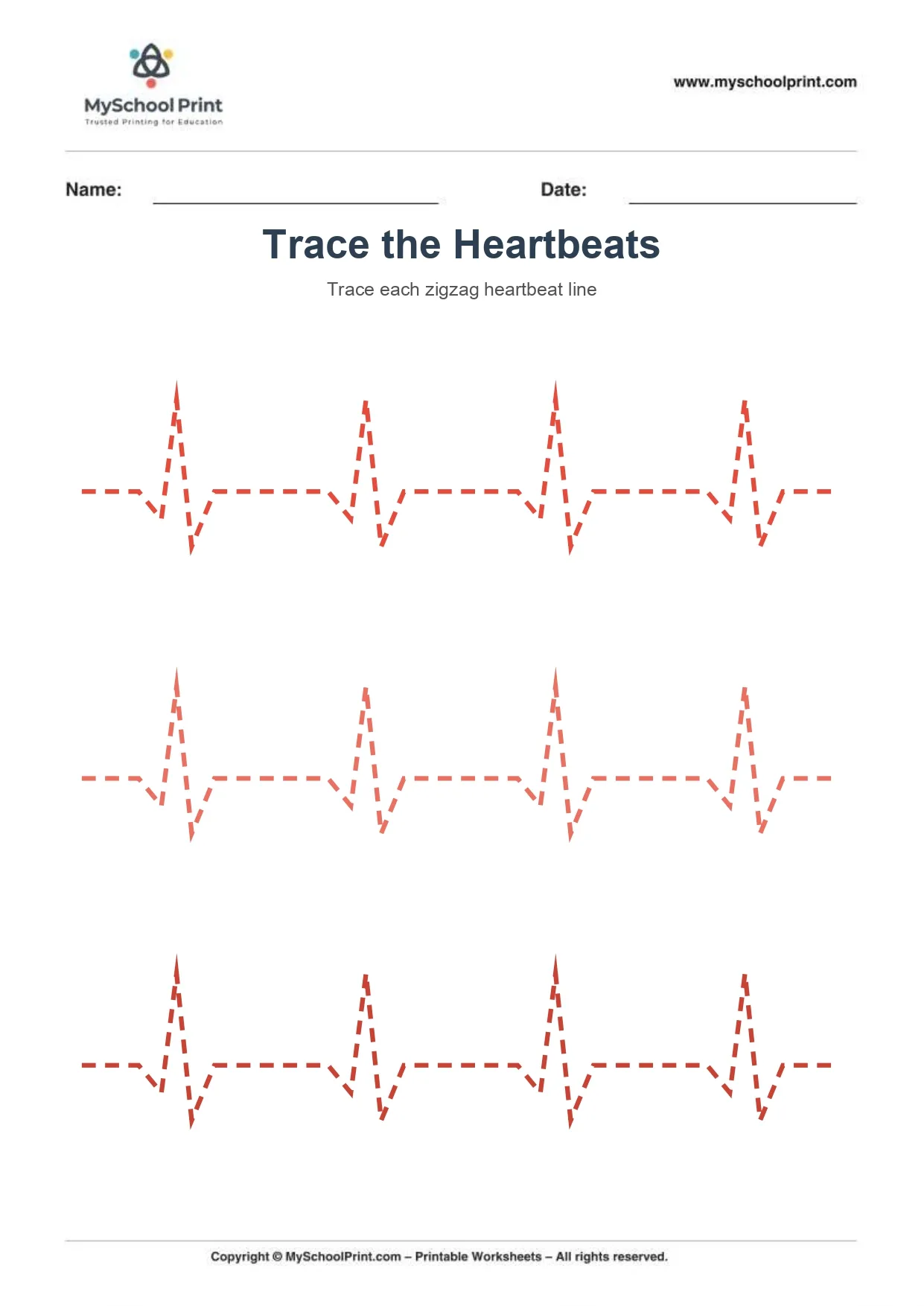 Zigzag tracing worksheet 5