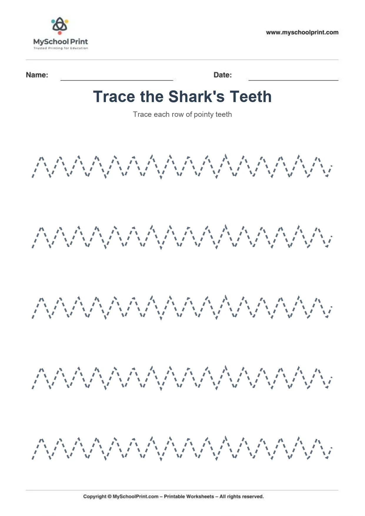 Zigzag tracing worksheet 6
