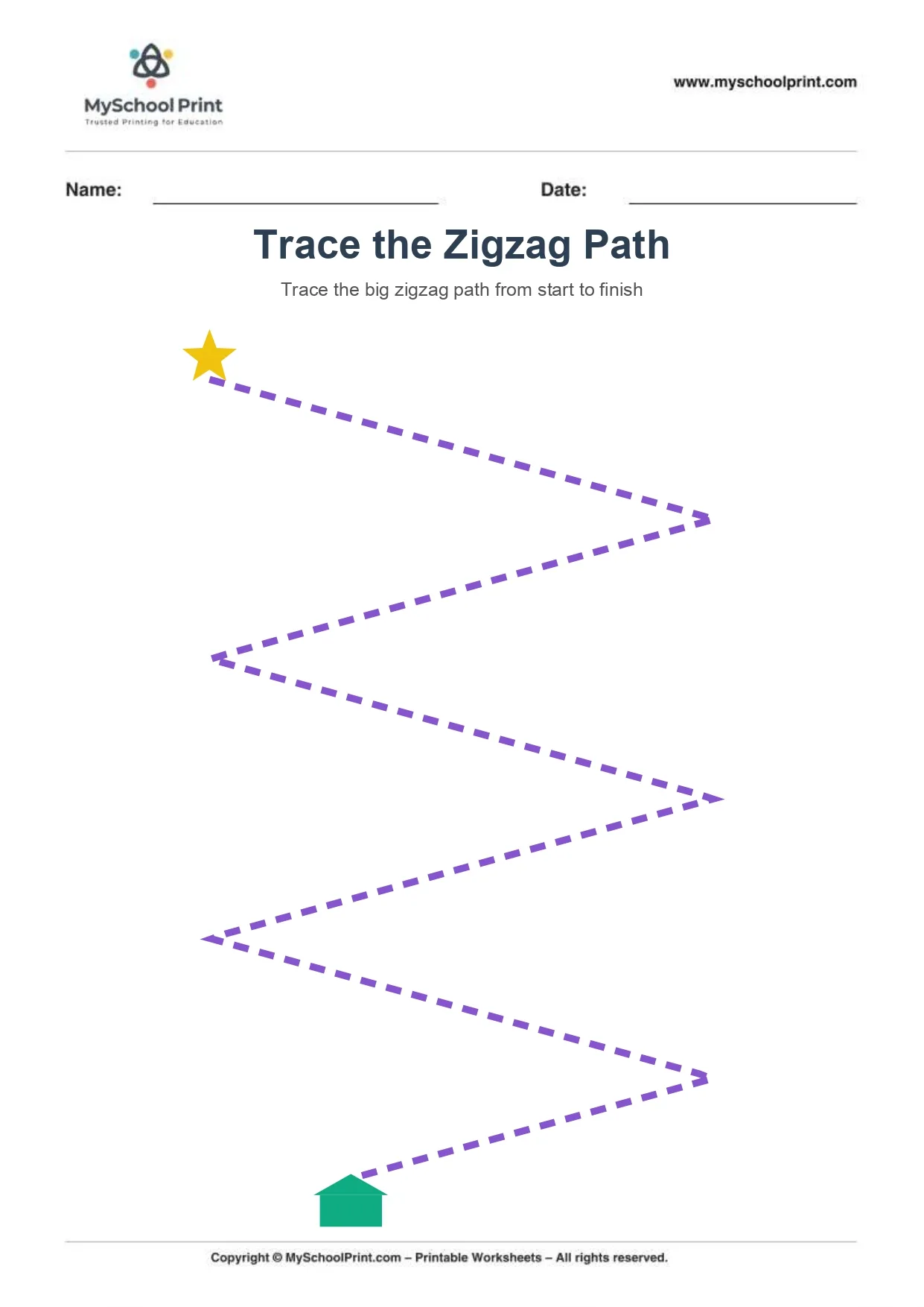 Zigzag tracing worksheet 8