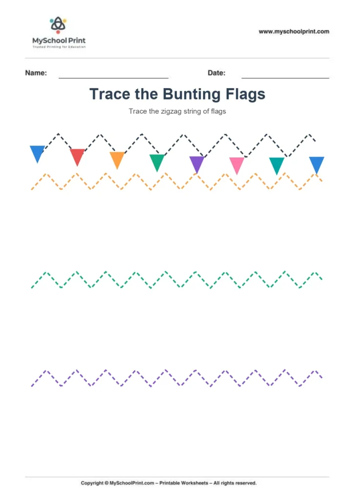 Zigzag tracing worksheet 9