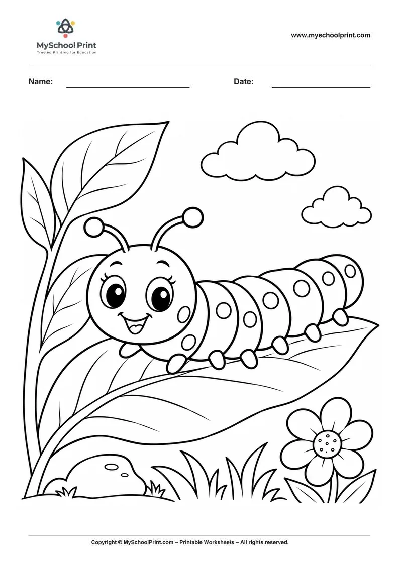 Caterpiller coloring page for kids