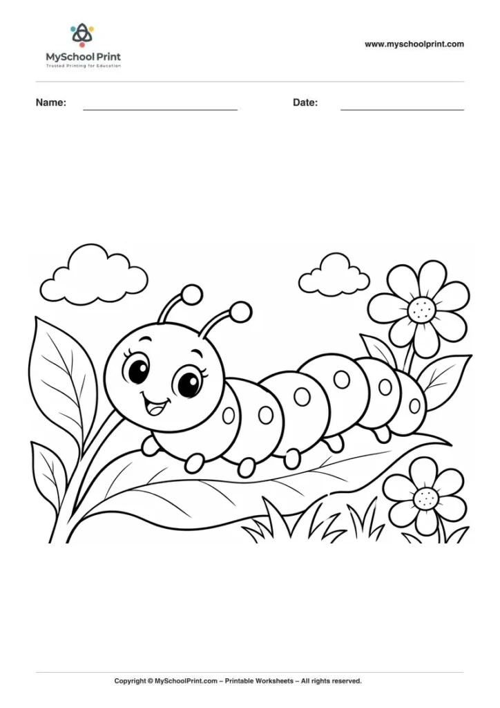 Caterpiller coloring page for kids