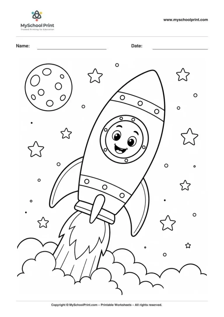 Rocket Coloring Worksheet