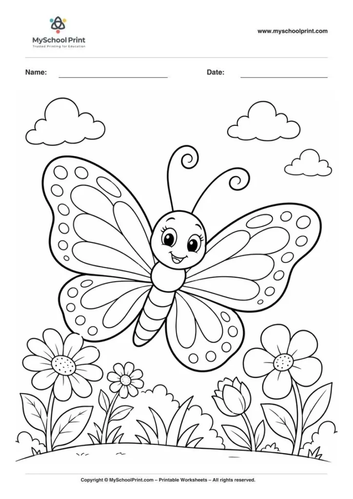 Butterfly coloring page for kids