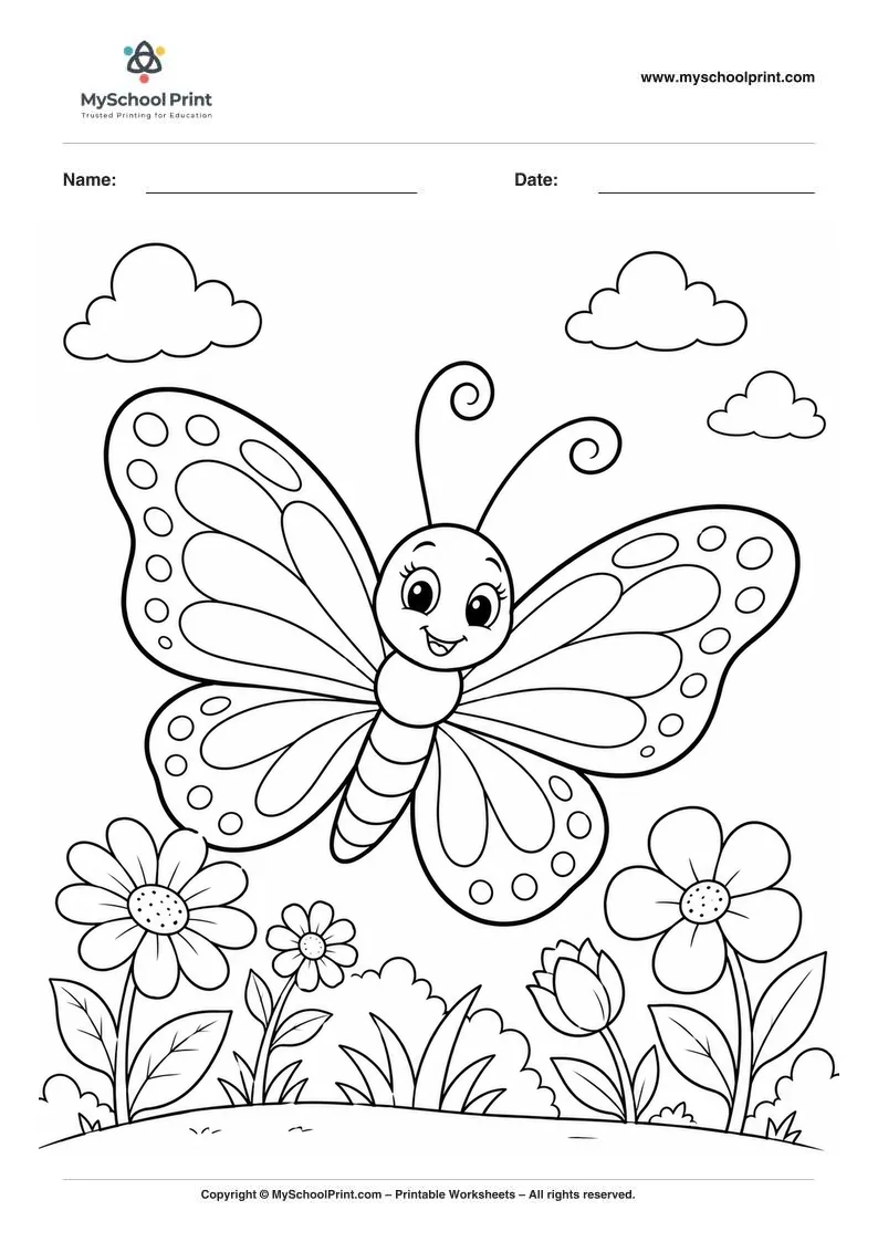 Butterfly coloring page for kids