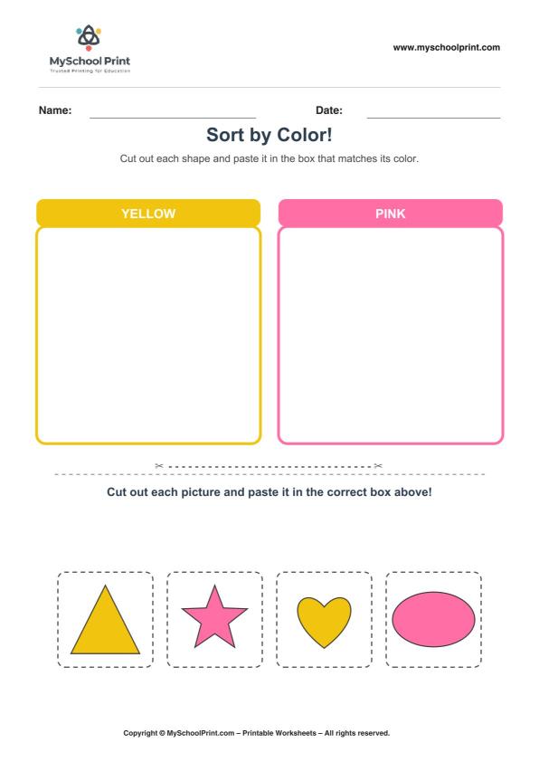 Cut and Paste Worksheet 104 for Kids