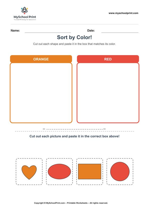 Cut and Paste Worksheet 106 for Kids